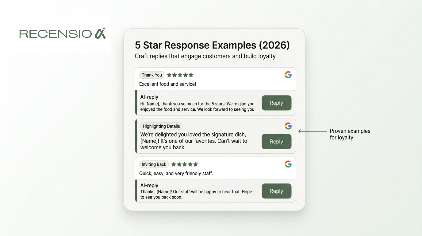 5 Star Review Response Examples: A Guide for 2026