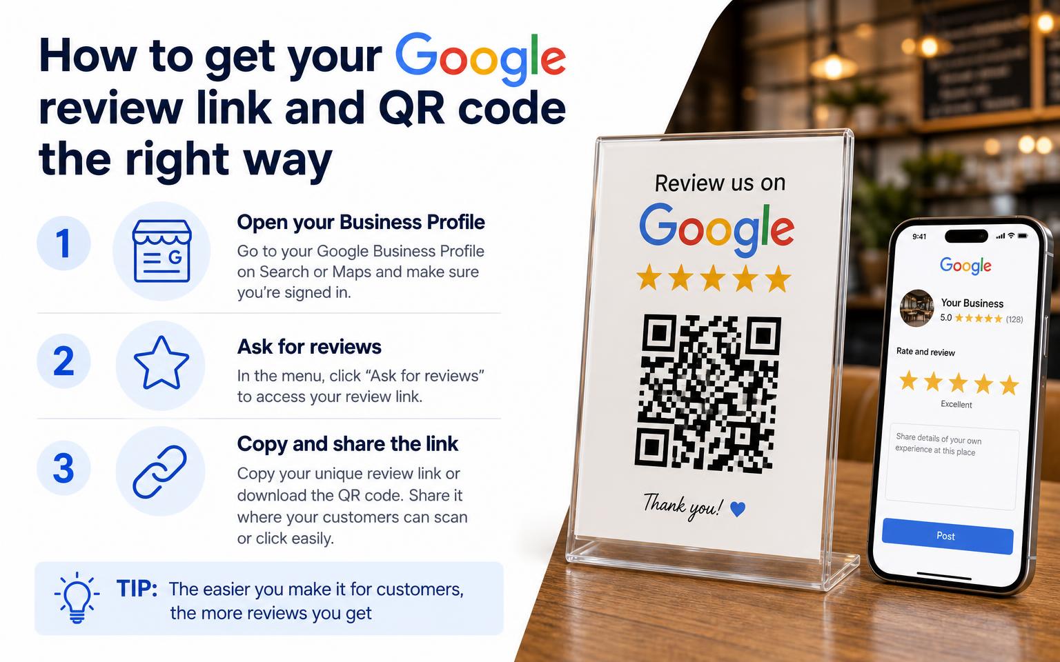 How to get your Google review link and QR code the right way